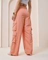 Shop Women's Orange Oversized Cargo Parachute Pants-Design