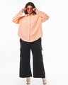 Shop Women's Orange Oversized Plus Size Shirt-Full