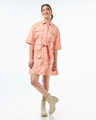 Shop Women's Orange Oversized Shirt Dress-Full