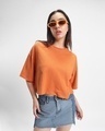 Shop Women's Orange Oversized Short Top-Front