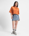 Shop Women's Orange Oversized Short Top-Full