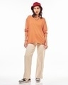 Shop Women's Orange Oversized T-shirt-Full