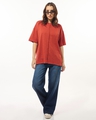 Shop Women's Orange Oversized T-shirt