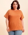 Shop Women's Orange Plus Size Boyfriend T-shirt-Front