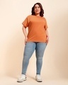 Shop Women's Orange Plus Size Boyfriend T-shirt-Full