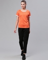 Shop Women's Orange Printed Slim Fit T-shirt-Full