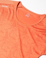 Shop Women's Orange Printed Slim Fit T-shirt