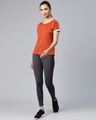 Shop Women's Orange Printed Slim Fit T-shirt-Full