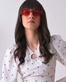 Shop Women's Orange Rectangle UV Protected Lens Sunglasses-Front