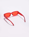 Shop Women's Orange Rectangle UV Protected Lens Sunglasses-Full