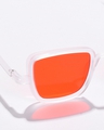 Shop Women's Orange Square UV Protected Lens Sunglasses