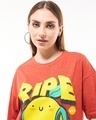 Shop Women's Orange Ripe and Juicy Graphic Printed Oversized T-shirt