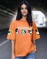 Shop Women's Orange Secret Weapon Graphic Printed Oversized T-shirt-Front