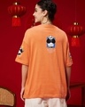 Shop Women's Orange Secret Weapon Graphic Printed Oversized T-shirt-Full