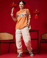 Shop Women's Orange Secret Weapon Graphic Printed Oversized T-shirt