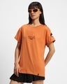 Shop Women's Orange Skool Graphic Printed Boyfriend T-shirt-Design