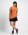 Shop Women's Orange Skool Graphic Printed Boyfriend T-shirt-Full