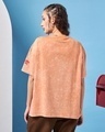 Shop Women's Orange Snoopy Cruisin Graphic Printed Oversized Acid Wash T-shirt-Full