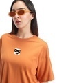 Shop Women's Orange Super Power Graphic Printed Oversized T-shirt