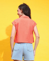 Shop Women's Orange Textured Crop Shirt-Full