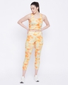 Shop Women's Orange Tie & Dye Slim Fit Tights