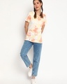 Shop Women's Orange Tie & Dye T-shirt-Full