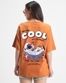 Shop Women's Orange Too Cool Graphic Printed Oversized T-shirt-Front