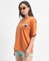 Shop Women's Orange Too Cool Graphic Printed Oversized T-shirt-Full