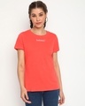 Shop Women's Peach Typography T-shirt-Front