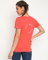 Shop Women's Peach Typography T-shirt-Full