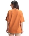 Shop Women's Orange Viva La Typography Oversized T-shirt-Full