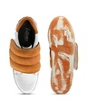 Shop Women's Orange & White Color Block Sneakers-Full