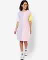 Shop Women's Orchid Petal-Rose Shadow Color Block Relaxed Fit Dress-Front