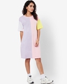 Shop Women's Orchid Petal-Rose Shadow Color Block Relaxed Fit Dress-Full