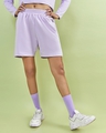 Shop Women's Lilac Oversized Shorts-Front