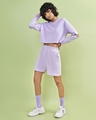 Shop Women's Lilac Oversized Shorts-Full