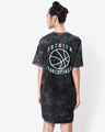 Shop Women's Acid Wash Premium Typography Oversized T-shirt Dress-Design
