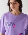Shop Women's Paisley Purple Birds Of a Feather Graphic Printed Oversized T-shirt