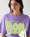 Shop Women's Paisley Purple Don't Ever Call Me Doll Graphic Printed Oversized T-shirt