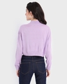 Shop Women's Pastel Lilac High Neck Oversized Crop Sweater-Full