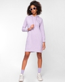 Shop Women's Pastel Lilac Hoodie Dress-Front
