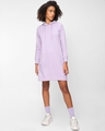 Shop Women's Pastel Lilac Hoodie Dress-Full