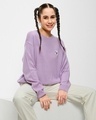 Shop Women's Lilac Printed Oversized Sweater-Front