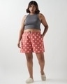 Shop Women's Peach All Over Printed Plus Size Boxer Shorts