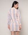 Shop Women's Peach & Blue Checked Shirt Dress-Design