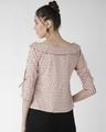 Shop Women's Peach Coloured & Black Polka Dot Top-Design