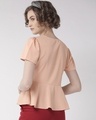 Shop Women's Peach Coloured Solid Peplum Top-Design