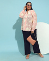 Shop Women's Peach Embroidered Relaxed Fit Plus Size Shirt