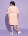 Shop Women's Peach Floral Printed Plus Size Dress-Full