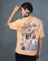 Shop Women's Peach Friends Life Graphic Printed Oversized T-shirt-Full